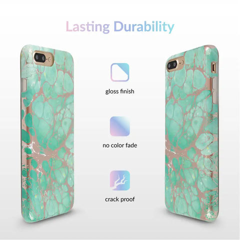 Turquoise Rose Gold Chrome iPhone Case
