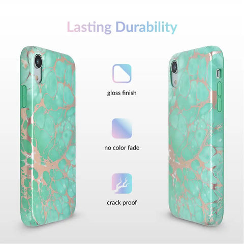 Turquoise Rose Gold Chrome iPhone Case