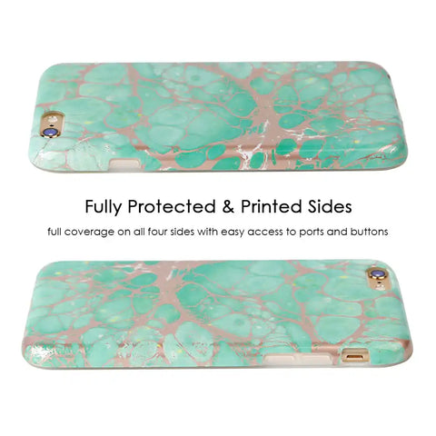 Turquoise Rose Gold Chrome iPhone Case