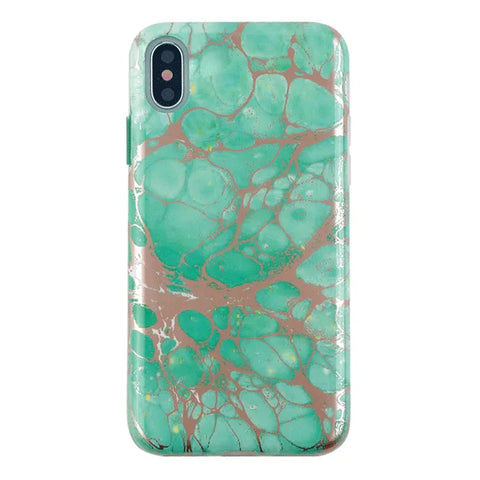 Turquoise Rose Gold Chrome iPhone Case