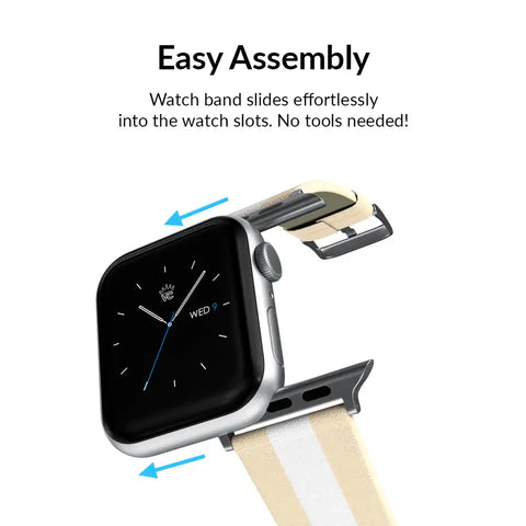 Tan & White Stripes Apple Watch Band