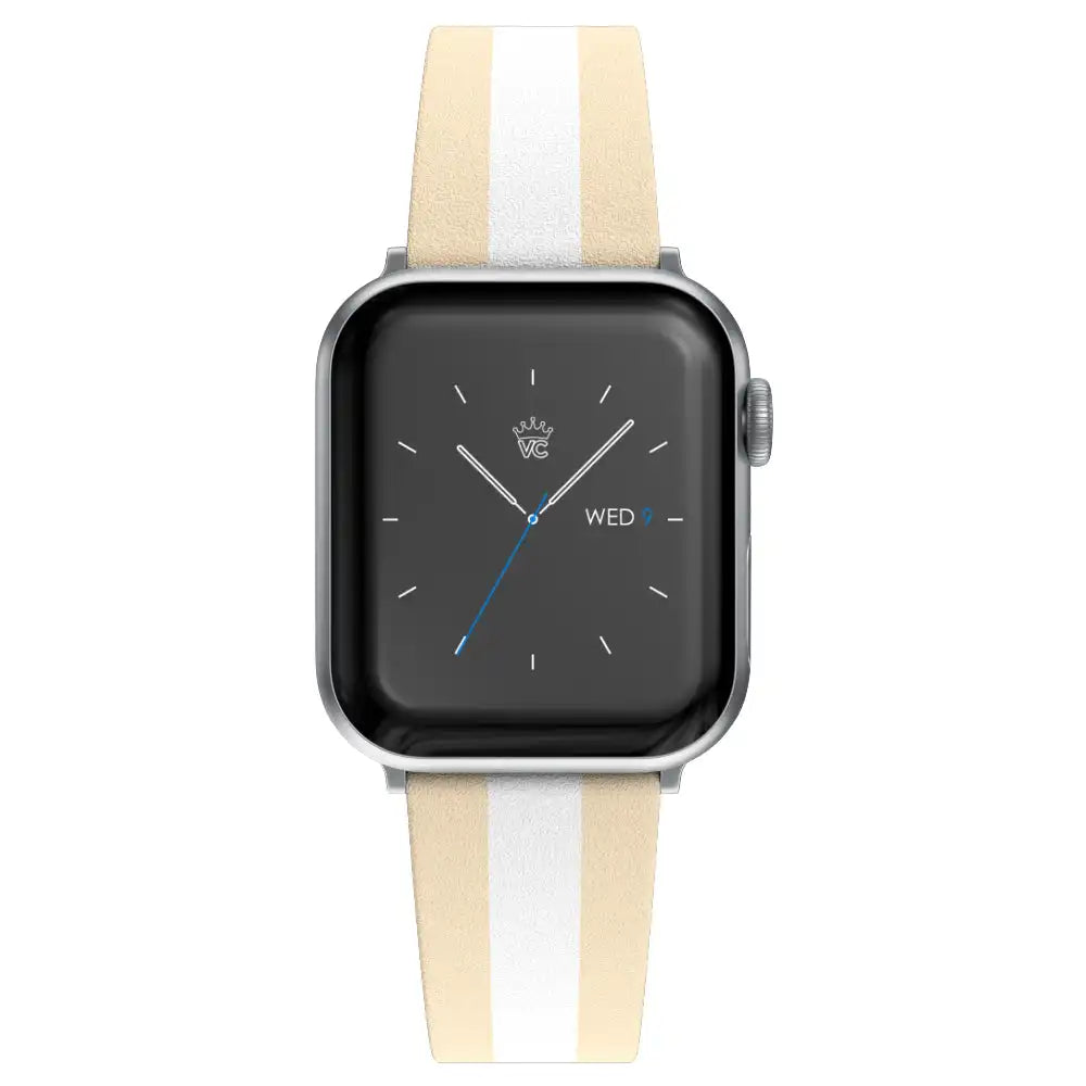 Tan & White Stripes Apple Watch Band