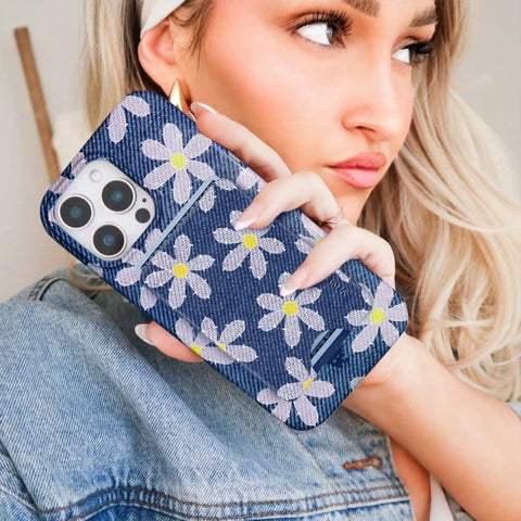 Denim Daisy MagSafe Wallet