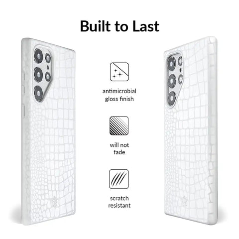 White Croc Samsung Case