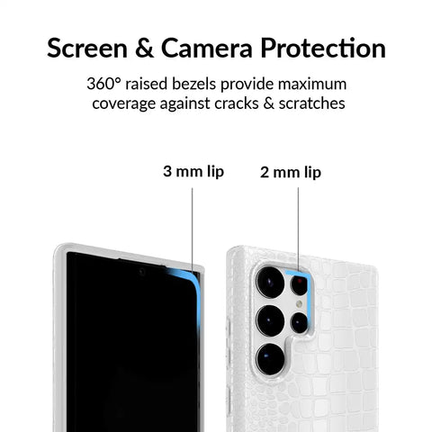 White Croc Samsung Case
