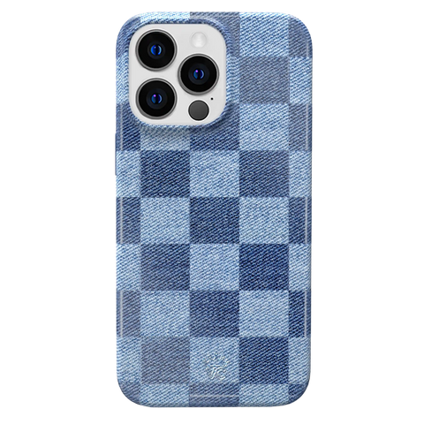 Denim Vibe Checkered iPhone Case