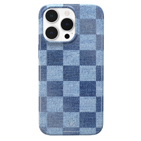 Denim Vibe Checkered iPhone Case