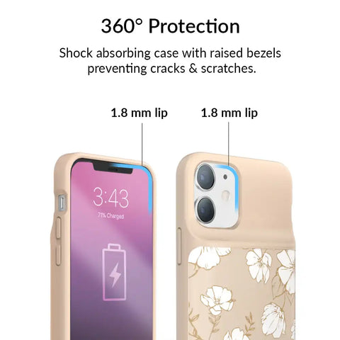 White Floral iPhone Charging Case