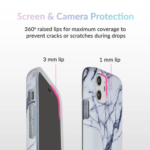 White & Gray Marble iPhone Case