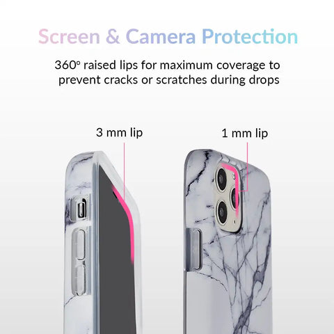 White & Gray Marble iPhone Case