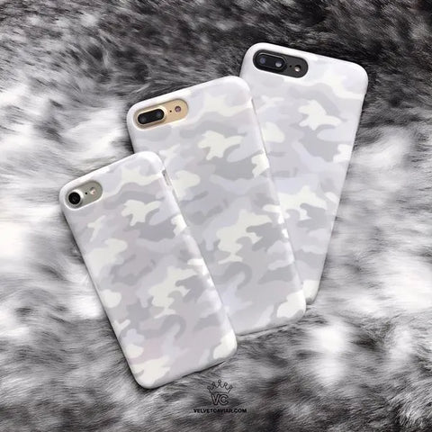 White Clouds Camo iPhone Case