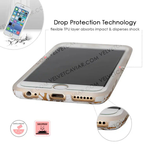 White Marble Gold Chrome iPhone Case