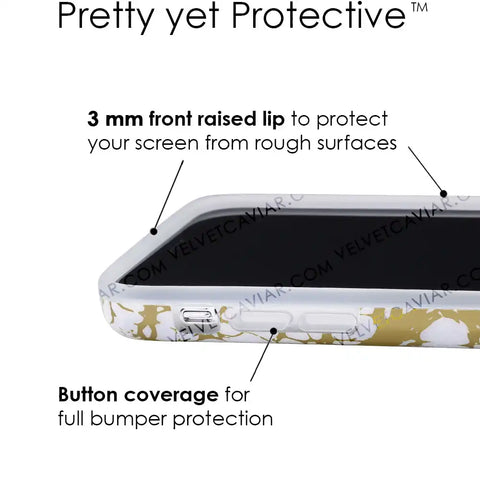 White Marble Gold Chrome iPhone Case