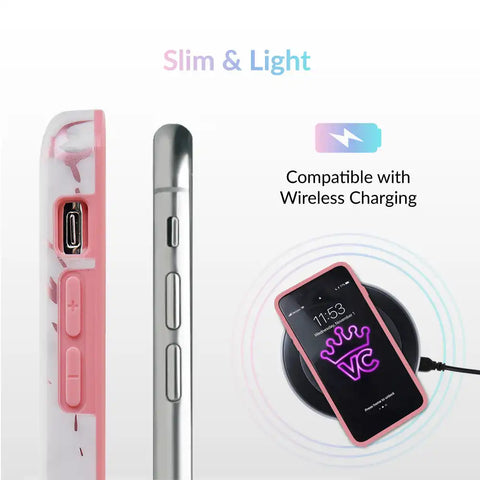 White Marble Pink Chrome iPhone Case
