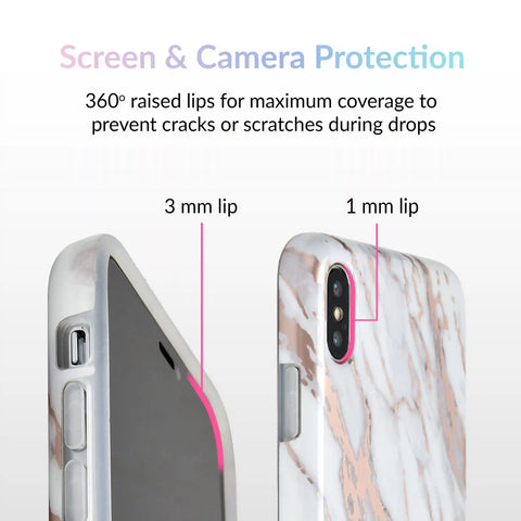 White Marble Rose Gold Chrome 2.0 iPhone Case