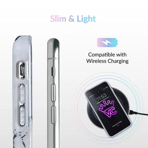 White Marble Silver Chrome iPhone Case
