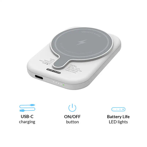 White Opal Portable MagSafe Charger Power Pack