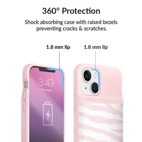 Pink Zebra iPhone Charging Case